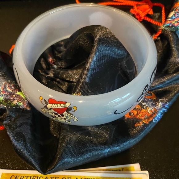 Ed Hardy White Bangle Bracelet - Picture 3 of 4
